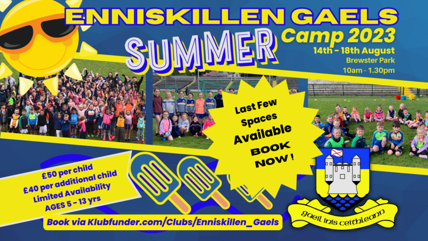 Gaels Summer Camp – Last Few Spaces Available